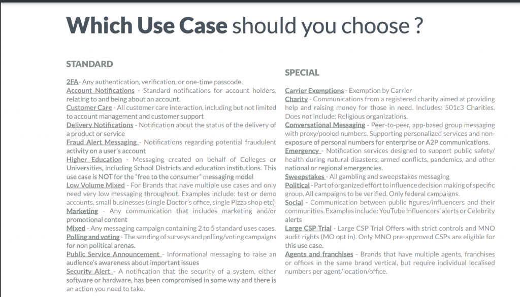 How to choose the usecase