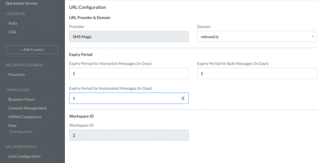 Link configuration